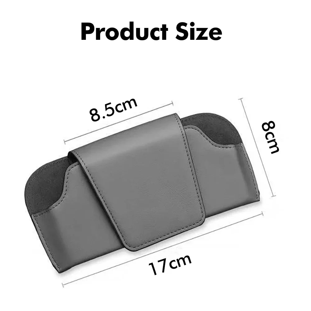 Car Sun Visor Glasses Holder Premium Leather Sunglasses Case Clip Organizer Auto Eyeglasses Storage Box Garage Hand Tools