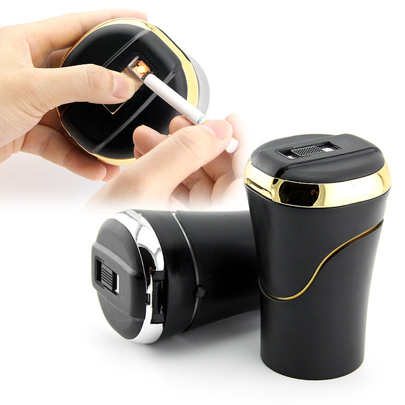 The "No-Fire, No-Foul, Rechargeable Car Trash Can with a Fancy Lid and Disco Light for Smokeless Shenanigans!