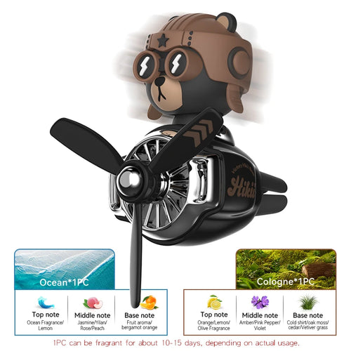 Rotating airplane pilot bear car air fresheners accessories interior