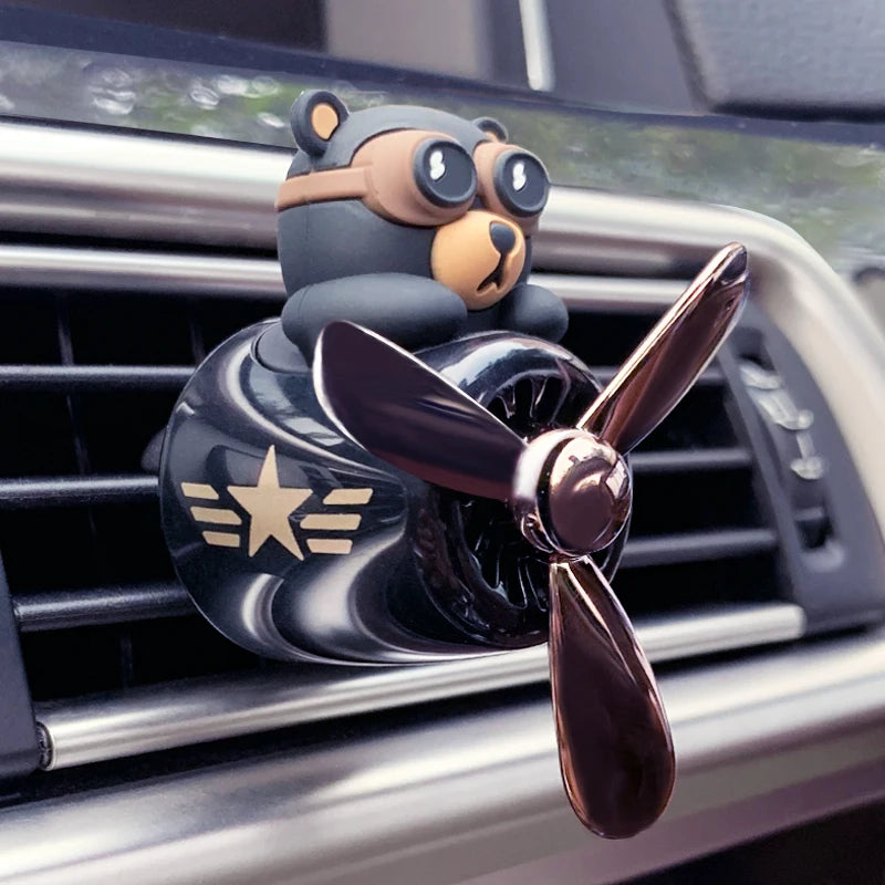 Rotating airplane pilot bear car air fresheners accessories interior