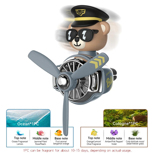 Rotating airplane pilot bear car air fresheners accessories interior
