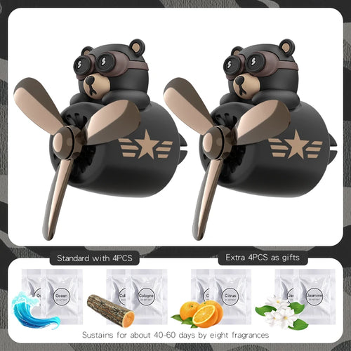 Rotating airplane pilot bear car air fresheners accessories interior