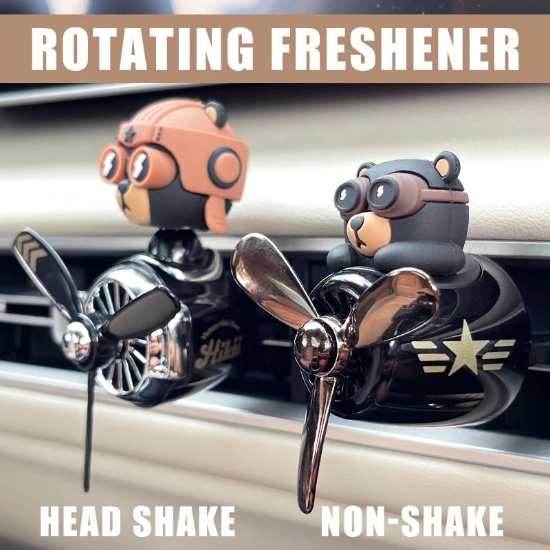 Rotating airplane pilot bear car air fresheners accessories interior