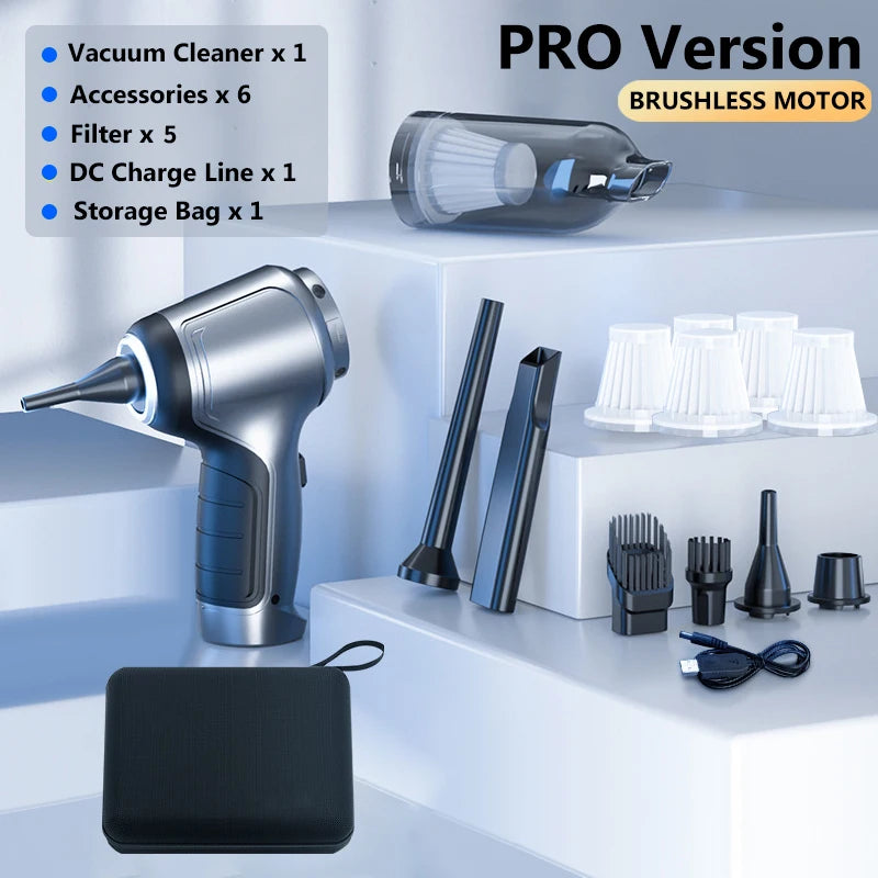 Clearance_Wireless Car Vacuum Cleaner Strong Cordless Cleaner Suction Handheld Auto Vacuum Home&Car Dual Use MiniVacuum Cleaner