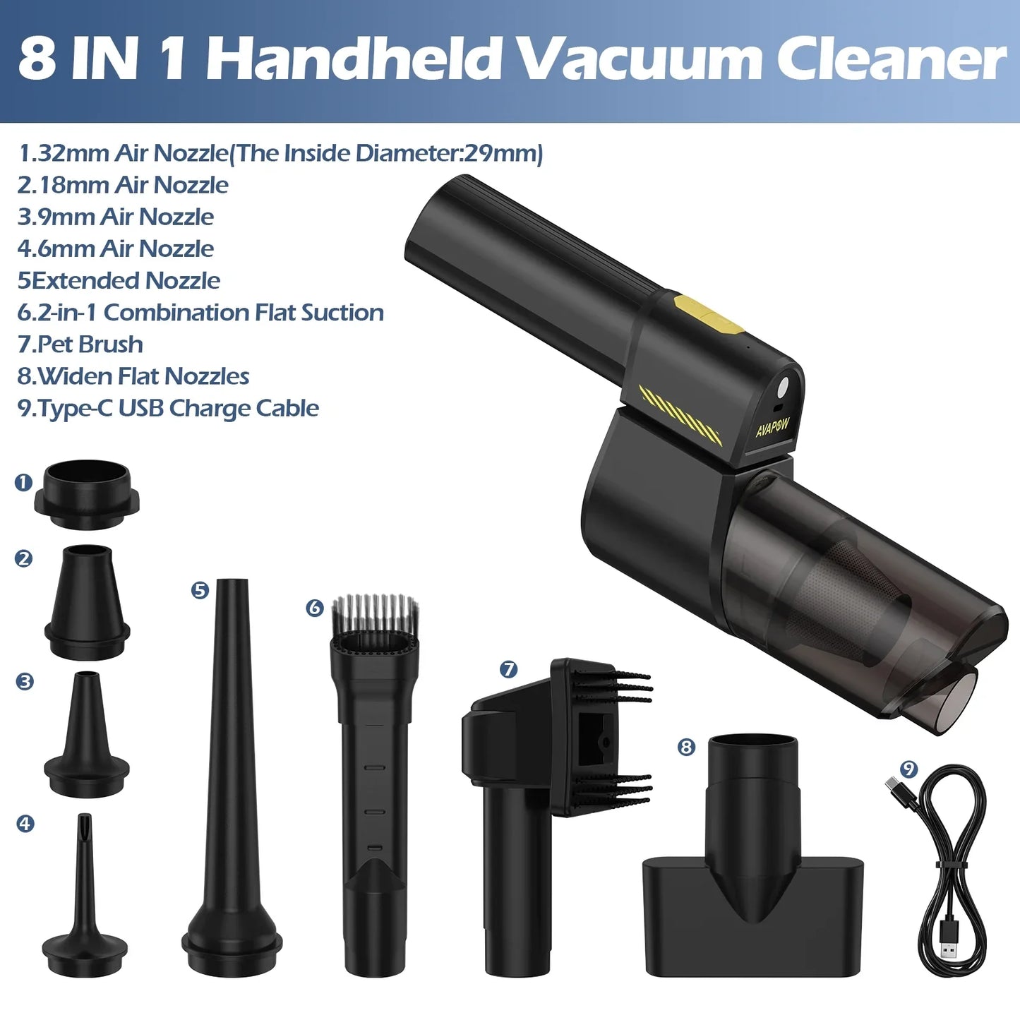 Suck It Up! The Super Duper 8-in-1 Cordless Car Vacuum - Because Your Car Deserves a Spa Day Too!