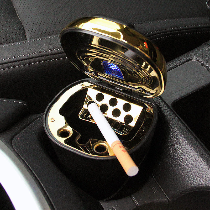 The "No-Fire, No-Foul, Rechargeable Car Trash Can with a Fancy Lid and Disco Light for Smokeless Shenanigans!