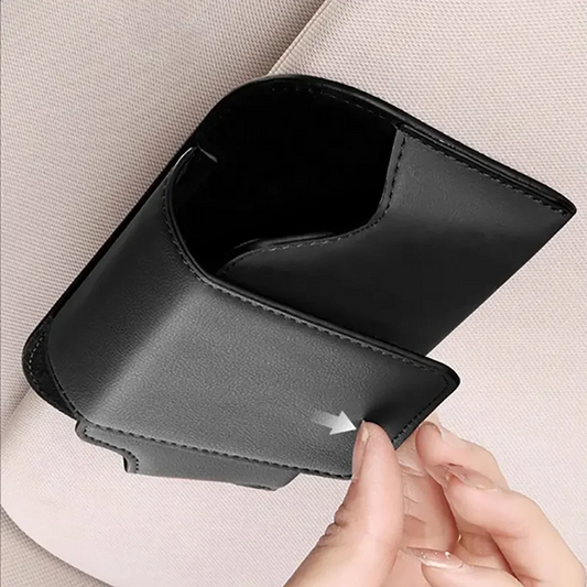 Car Sun Visor Glasses Holder Premium Leather Sunglasses Case Clip Organizer Auto Eyeglasses Storage Box  Garage Hand Tools
