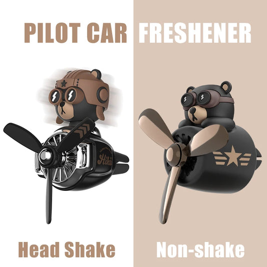 Rotating airplane pilot bear car air fresheners accessories interior