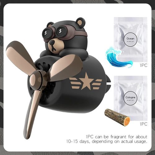 Rotating airplane pilot bear car air fresheners accessories interior