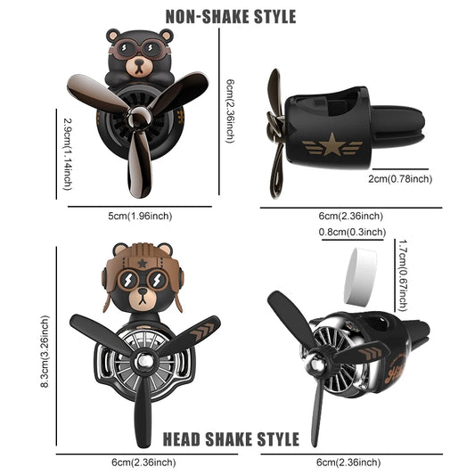 Rotating airplane pilot bear car air fresheners accessories interior
