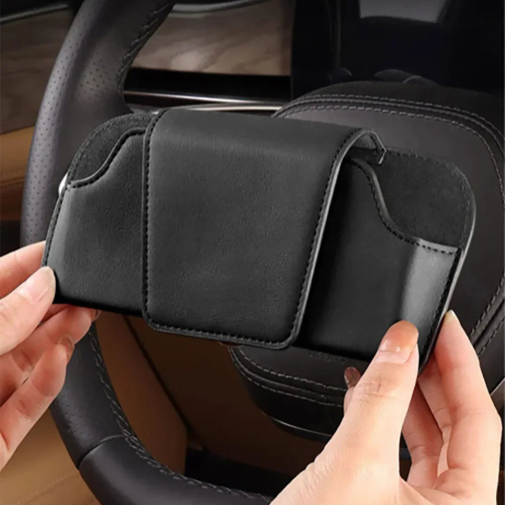 Car Sun Visor Glasses Holder Premium Leather Sunglasses Case Clip Organizer Auto Eyeglasses Storage Box  Garage Hand Tools