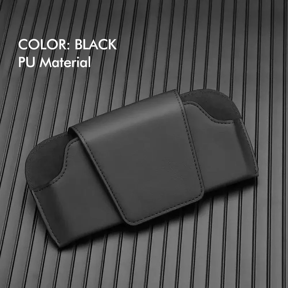 Car Sun Visor Glasses Holder Premium Leather Sunglasses Case Clip Organizer Auto Eyeglasses Storage Box  Garage Hand Tools